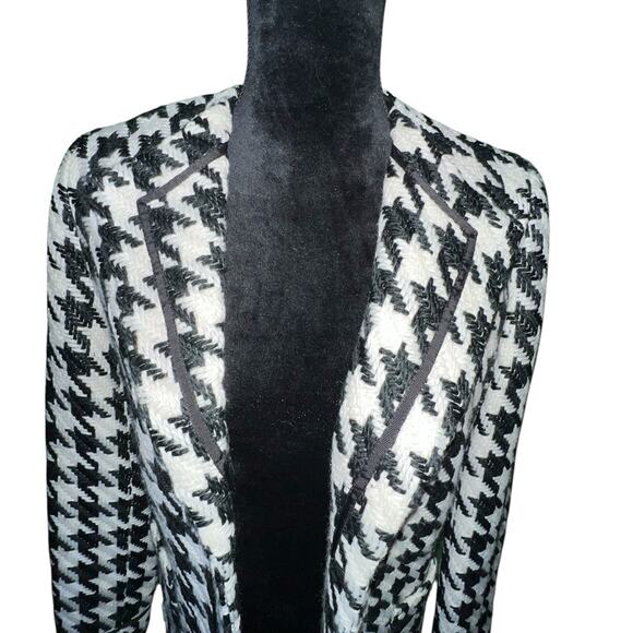 Wool Blend Houndstooth Vintage Classic Timeless Capsule Luxury Coat 6 - Picture 9 of 16